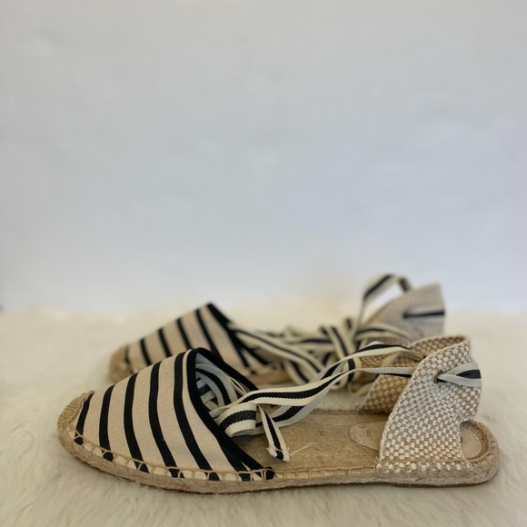 Soludos Lace Up Striped Espadrille Sandals Size 10 - Picture 7 of 11